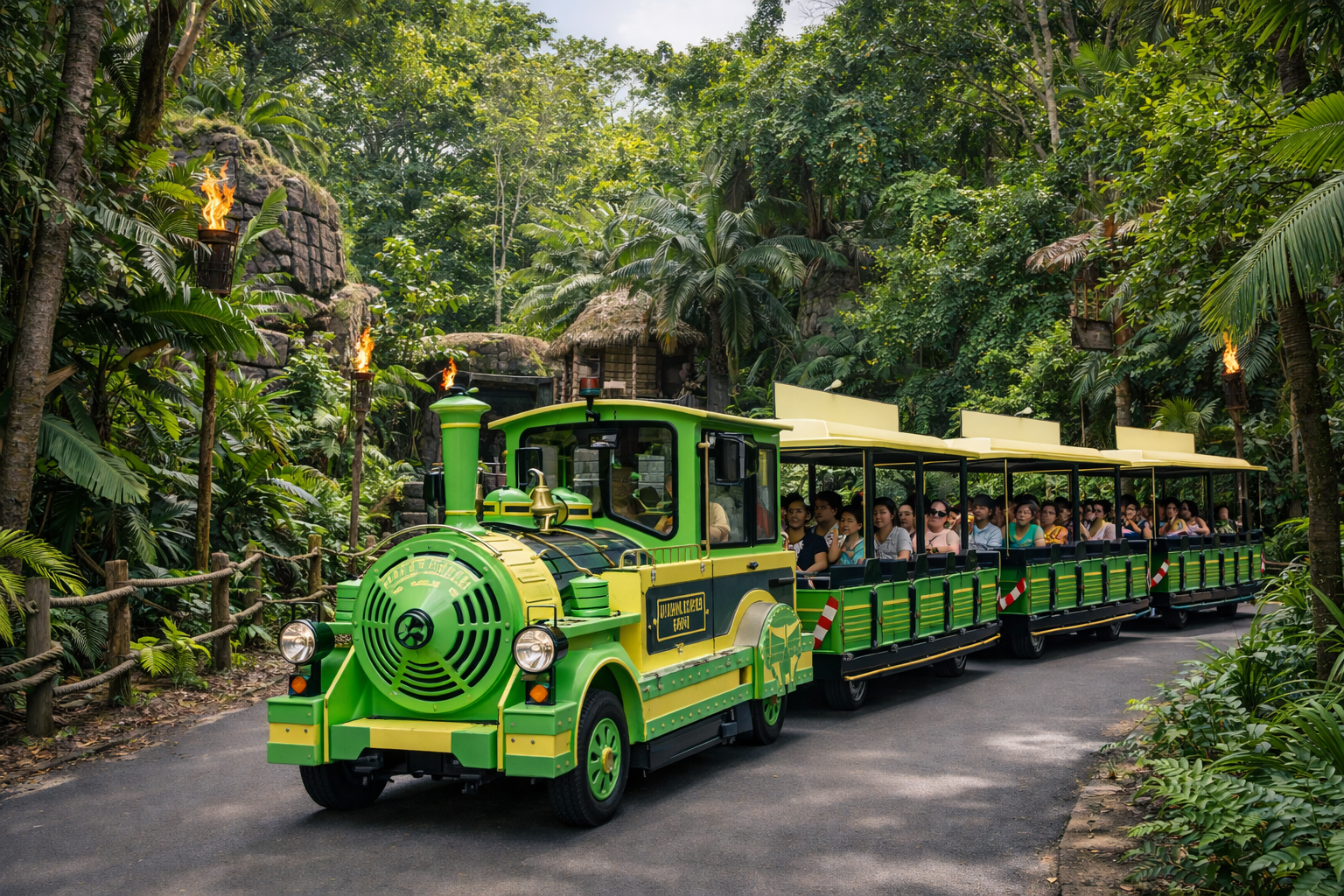 Land train transport.